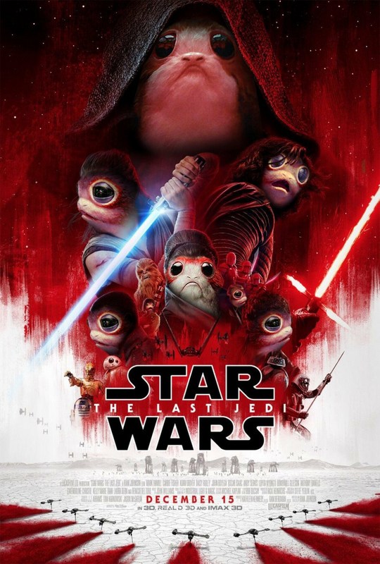 Last Jedi poster covered in porgs