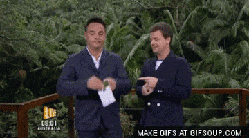 Ant and Dec are doing a little dance. Bless them!