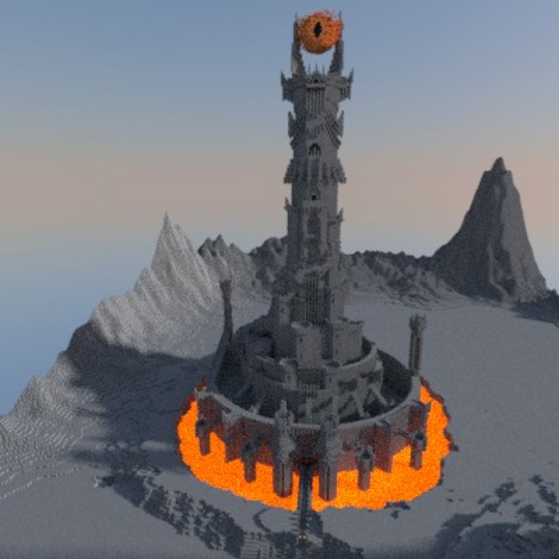 Башня Саурона в майнкрафт