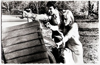 Faye Dunaway and Warren Beatty in Bonnie and Clyde (1967)