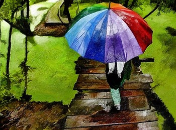 multicolor umbrella