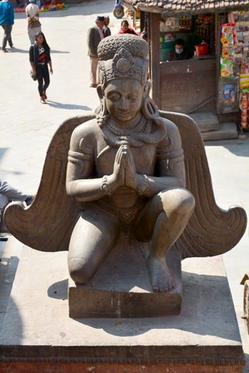 Nepal - Kathmandu - Durbar Square - Garuda Statue - 58
