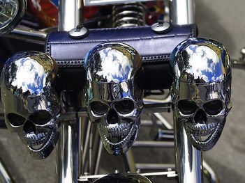 Three Skulls Bike Decor