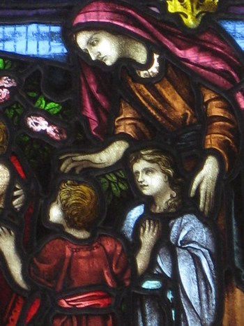 Detail of the St. John the Baptist and Jesus Stained Glass Window; St Mark the Evangelist Church of England - George Street, Fitzroy