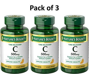 Nature’s Bounty Vitamin C, 500mg, Time Release, 100 Capsules (Pack of 3) Review