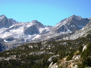 Sierra Crest above the Little Lakes Valley, from the base of the Mono Pass Trail - mono11