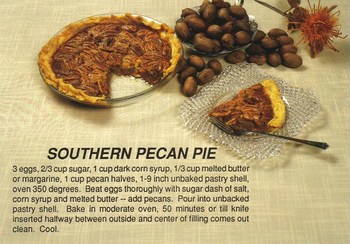 Southern Pecan Pie recipe postcard - OUT