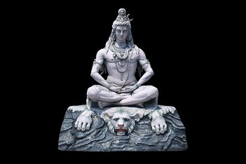 India -  Uttarakhand - Rishikesh - Shiva Sitting Above River Ganga - 33d