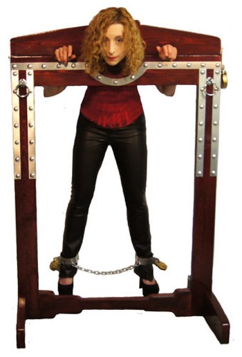 Dayle Krall in the famous Houdini Pillory!