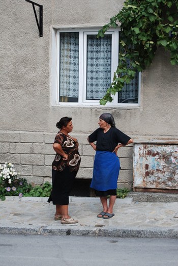 Two bulgarian women talking