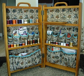 Gram's Sewing Cabinet -- Interior