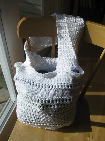 knit beach bag