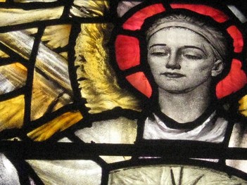 Detail of the Resurrection Window by Napier and Christian Waller; St Mark's Church of England - Corner Burke and Canterbury Roads, Camberwell