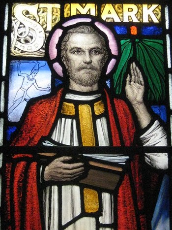 Detail of the Saint Mark Window by Napier and Christian Waller; St Mark's Church of England - Corner Burke and Canterbury Roads, Camberwell