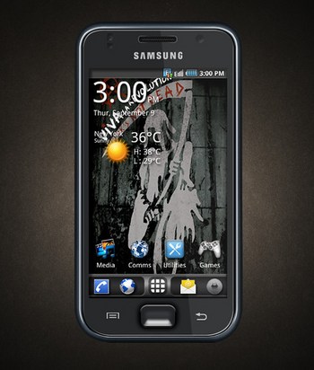 Samsung Galaxy with Red Star wallpaper