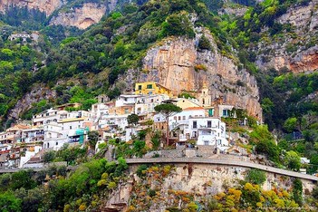 The road of the Amalfi Coast, Italy - from Sorrento to Positano