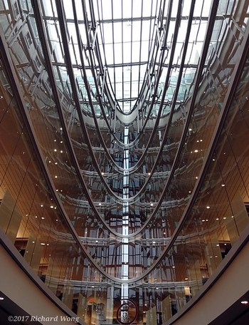 Symmetry at the Cheng Family Atrium in Gordon Leslie Diamond tower at VGH Hospital. This #architecture