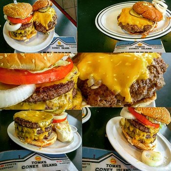 Happiness be National Cheeseburger Day 2017 with a couple one pound of Love. Had the Triple Damn Patty Cheeseburger and a special pound plus hand patted cooked medium the fresh Beef juice be flowing so fantastic.  Get this 2 mega Cheeseburgers,  Bowl of S