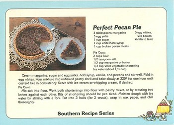 Perfect Pecan Pie Recipe #1 Blue Border - TO TRADE