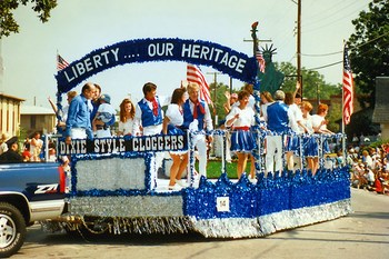 Dixie Style Cloggers Float, Arlington July 4 Parade, 1996