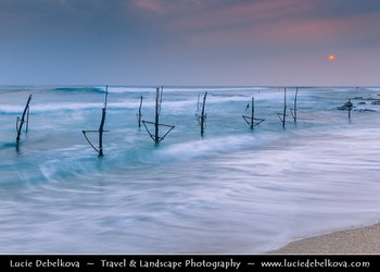 Sri Lanka - Weligama - Fishing town on southern coast at dramatic sunset