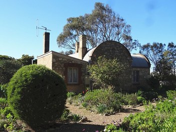 Goolwa. The distinctive half rounded roof of the railway superintendents residence completed in 1854.