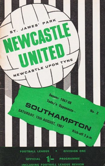 Newcastle United vs Southampton - 1967 - Cover Page