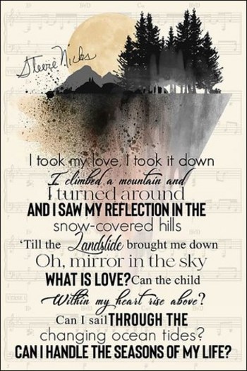 Stevie-Nicks-Landslide-lyric-I-took-my-love-i-took-it-down-signatures-poster