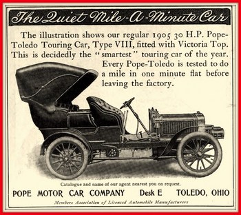 1905 February - Mile a Minute Car -  Pope Motor Car Co., Toledo, Ohio