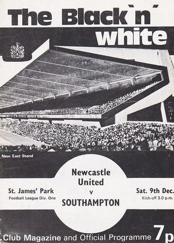 Newcastle United vs Southampton - 1972 - Cover Page