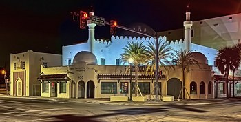 VETERANS OF FOREIGN WARS LADIES AUXILIARY BUILDING, 757 Ali Baba Avenue, Opa-Locka, Florida, USA / Built: 1947 / Floors: 2 / THE HARRY HURT BUILDING, 490 Opa-Locka Boulevard / Built: 1925 / Floors: 2 / Architectural Style For Both: Moorish Revival