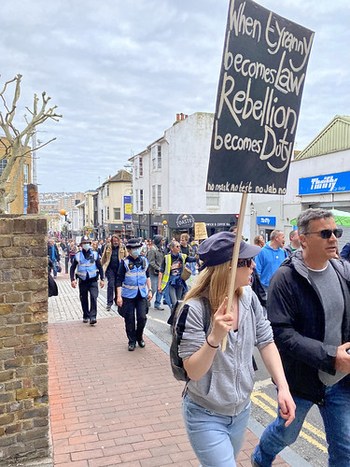 Brighton Protest March - The organisers called it a Freedom March