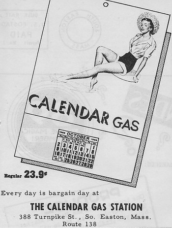 Turnpike Street, 388, The Calendar Gas Station, 388 Turnpike St., Easton, MA, source, Green Flyer, info, Easton Historical Society