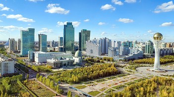 View on the modern centre of Nur Sultan (Astana), Kazakhstan
