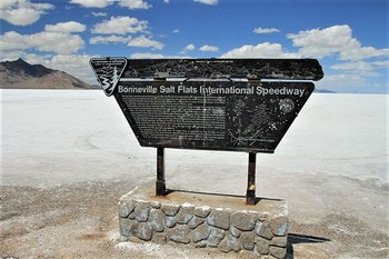 Bonneville Salt Flats International Speedway, Tooele County, Utah, USA.