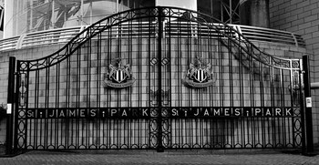 Metal Gates By Architect F.W. Pethick, St. James' Park, Gallowgate, Newcastle Upon Tyne, Tyne & Wear, England.