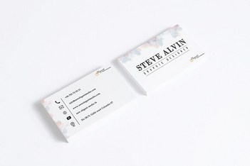 Two Business Card Stacks clean Mockup on white