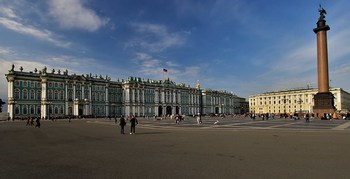 Alexander Column - Alexandrian Column, Palace Square, State Hermitage Museum, Saint Petersburg, Russia.