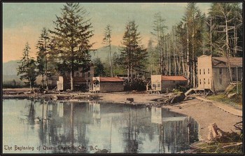 c. 1909 Beatties Drug & Bookstore, Queen Charlotte City, B.C. Postcard (G.D.B. 3713) - The Beginning of Queen Charlotte City, British Columbia