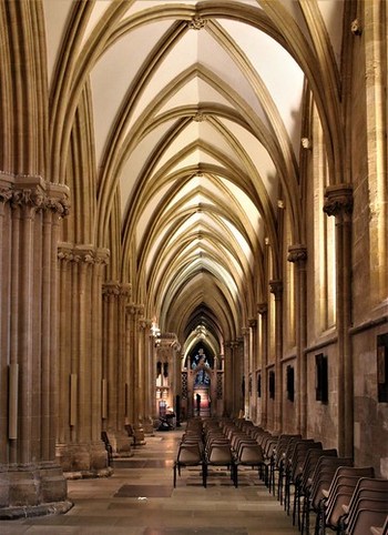 Wells Cathedral - Wells Anglican Cathedral - Anglican Cathedral - Cathedral Church Of St Andrew The Apostle, Wells, Somerset, England.