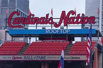 Cardinals Nation Rooftop sign - Busch Stadium Ballpark Village - St Louis, Missouri