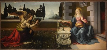 Annunciation by Leonardo da Vinci, Galleria degli Uffizi (Florence)