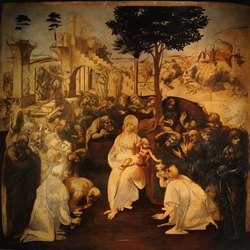 The Adoration of the Magi by Leonardo da Vinci, Galleria degli Uffizi (Florence)