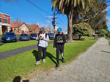 Isaac and Julian catching Froakie at Warrawee Park Oakleigh on Pokemon Go Community Day August 2023