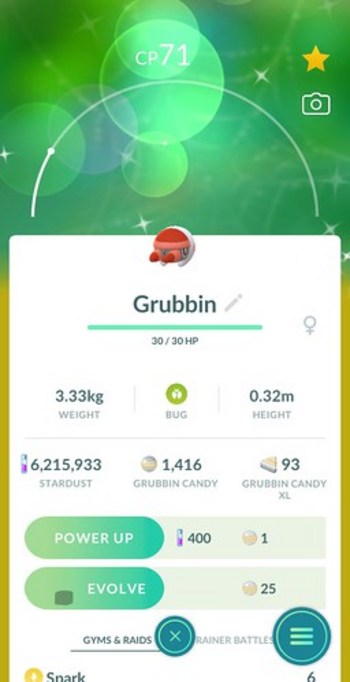 Shiny Grubbin cp71 - Grubbin Pokemon Go Community Day September 2023
