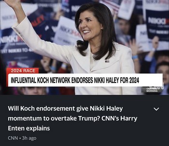 Influential Koch Network Endorses Nikki Haley For President In 2024