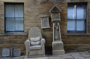 'Grandad’s Clock and Chair' By Timothy Shutter, Chapel Street, Little Germany, Bradford, West Yorkshire, England.