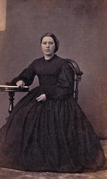 Young Woman Wearing Mourning, Albumen Carte de Visite with Tax Revenue Stamp,  1864-1865