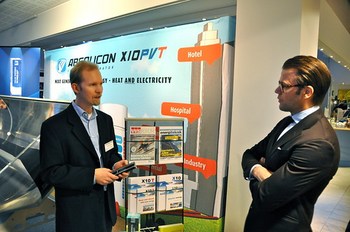 HRH Prince Daniel of Sweden with Mr Joakim Byström, MD for Absolicon Solar Concentrator