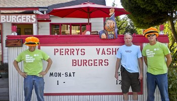 National Cheeseburger Day at Perry's Vashon Burgers, Vashon island